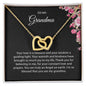To My Grandma | Thank You - Interlocking Hearts necklace